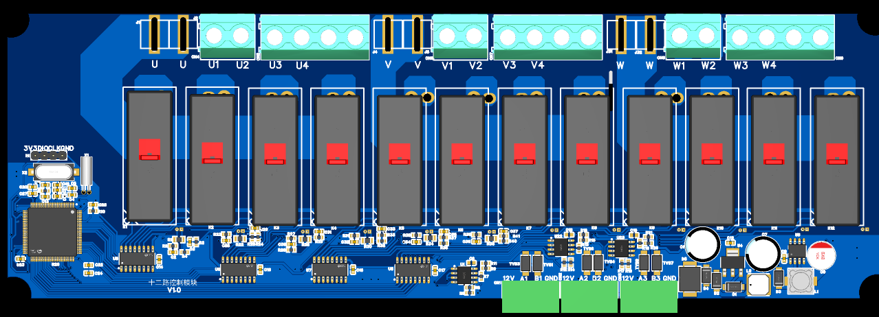 看塘人 380V/220V 十二路控制板 V1.0 实物
